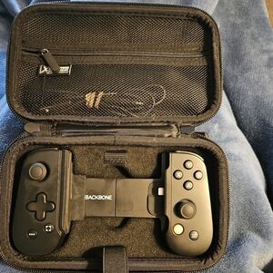 Backbone One Black Gaming Controller with Case.